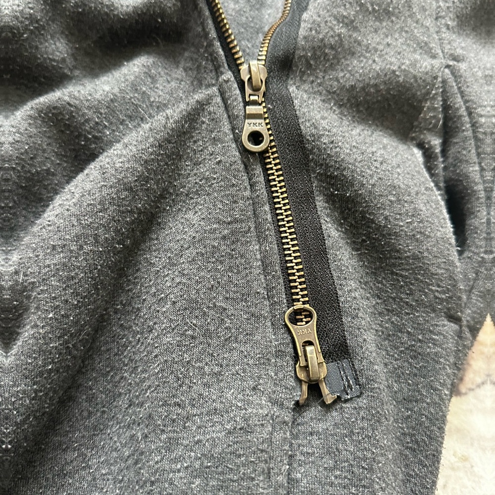 Aakasha Asymmetrical Long Hoodie XS Dark Gray Avant Garde Zip Jacket - Picture 3 of 9